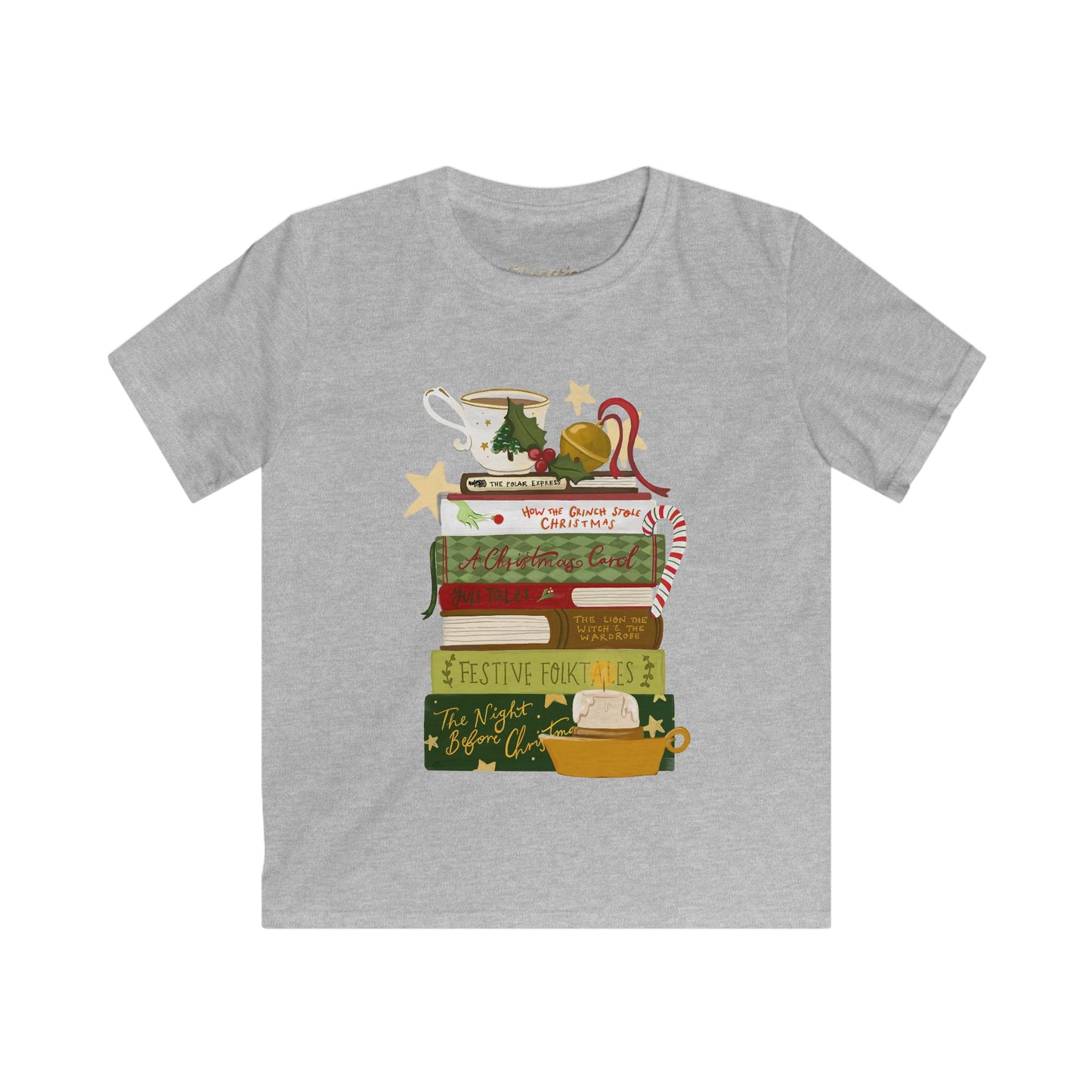 Kids Festive Book Stack Tee