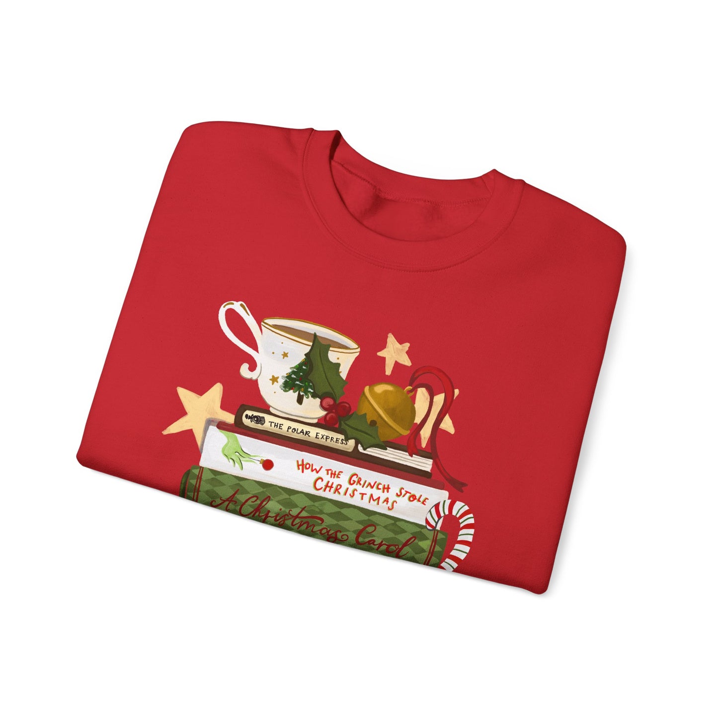 Festive Tales Bookstack Crewneck Sweatshirt