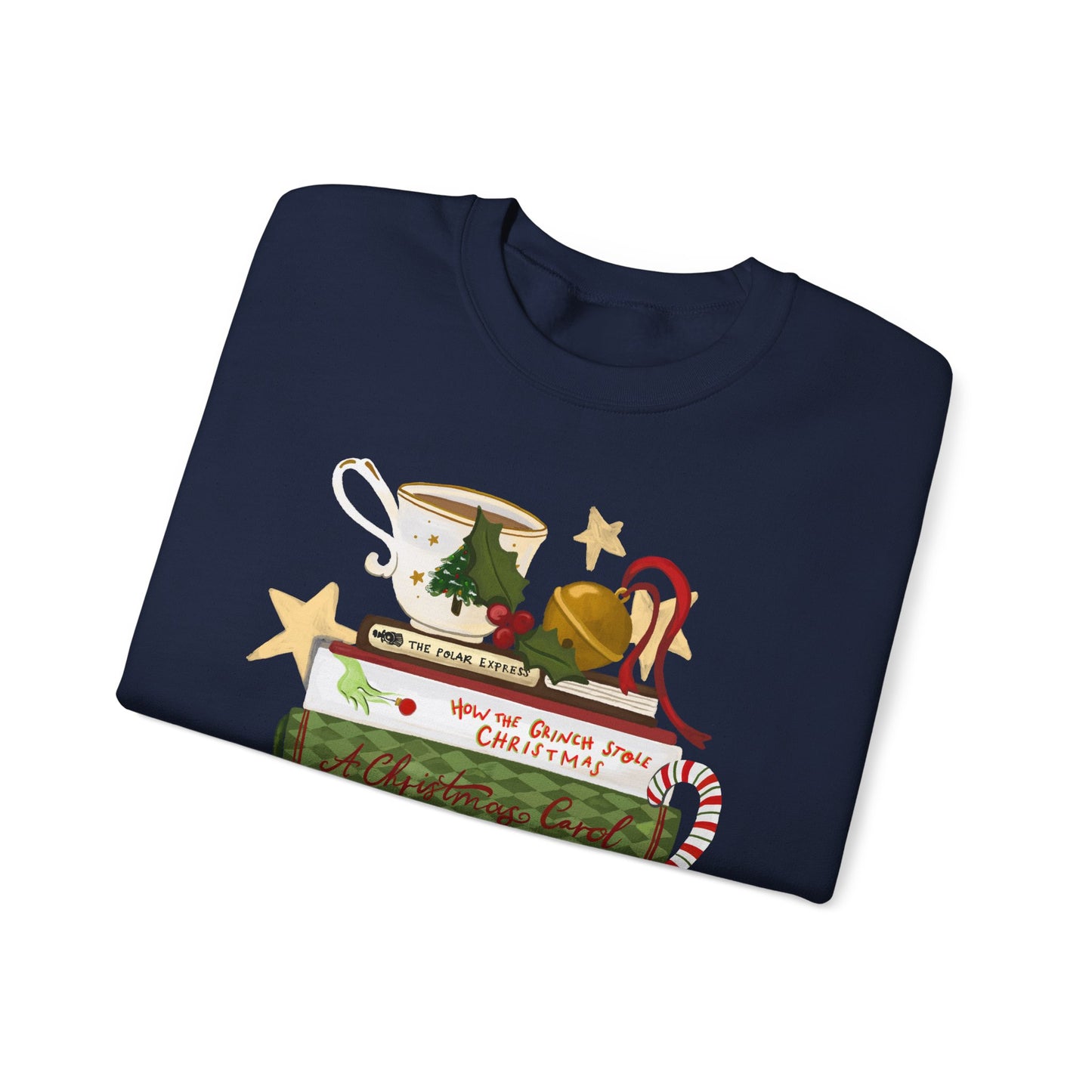 Festive Tales Bookstack Crewneck Sweatshirt