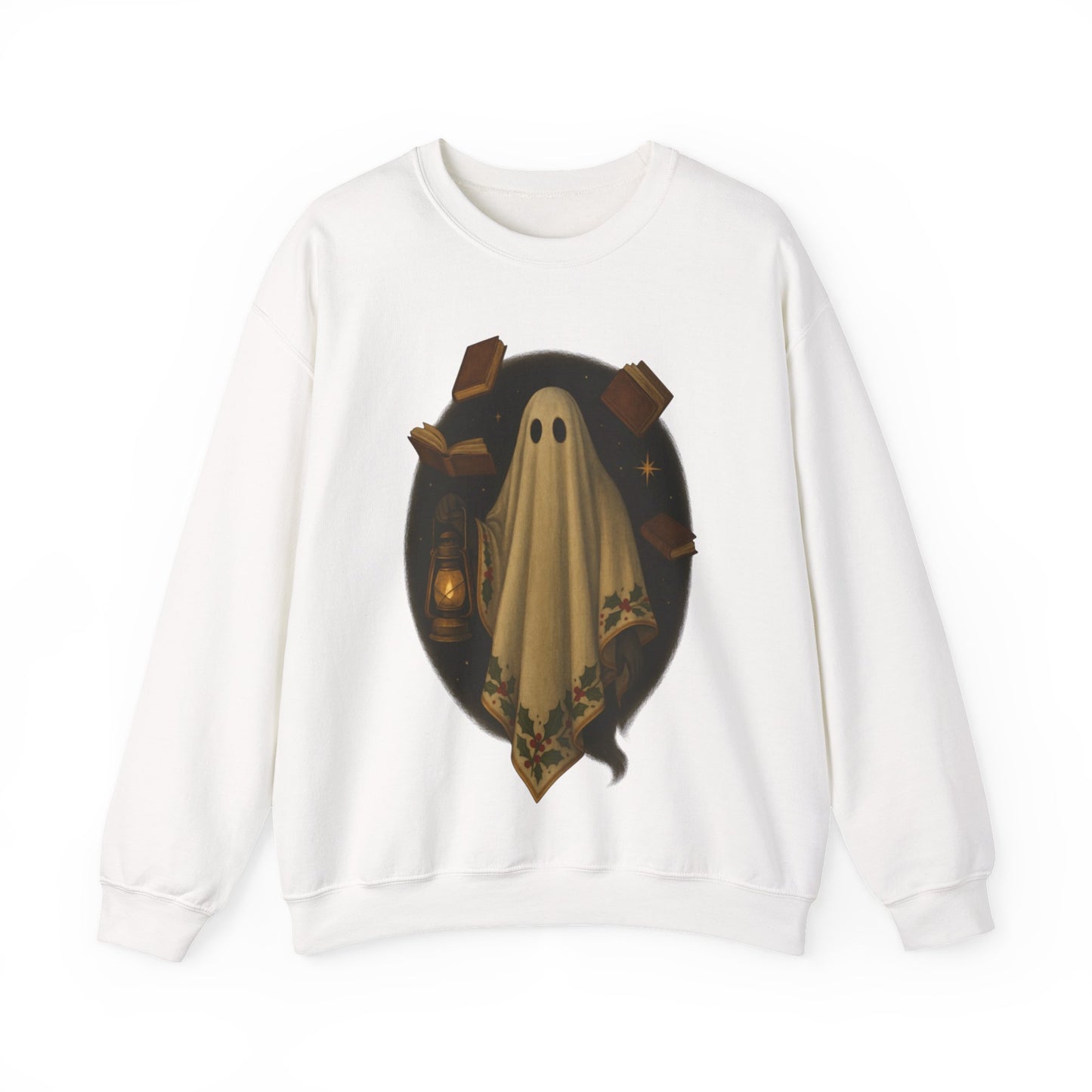 Ghosts of Christmas Books Crewneck Sweatshirt