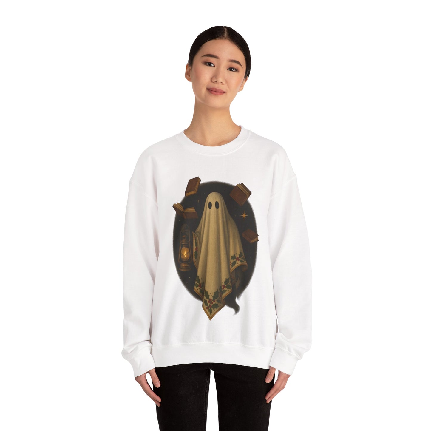 Ghosts of Christmas Books Crewneck Sweatshirt