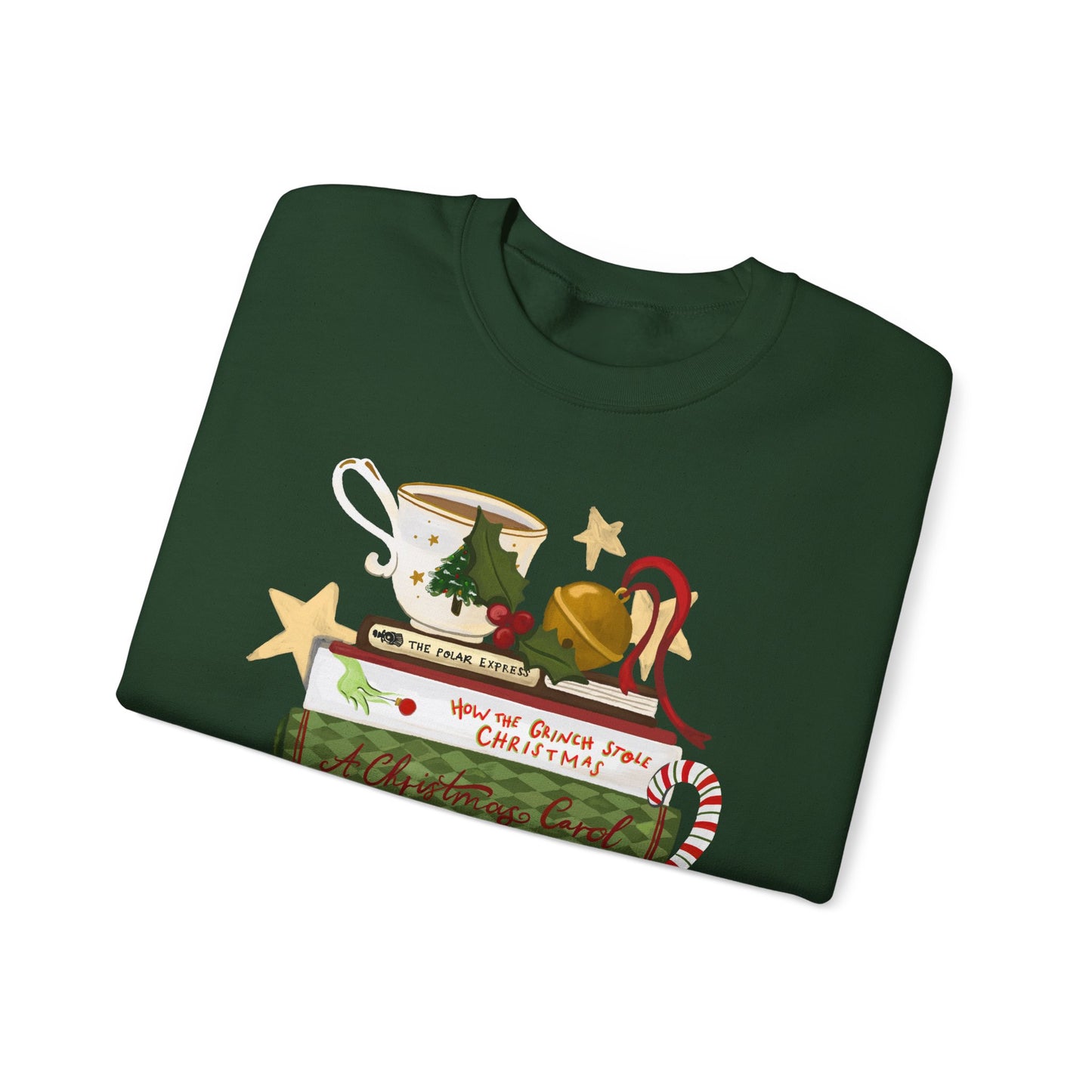 Festive Tales Bookstack Crewneck Sweatshirt