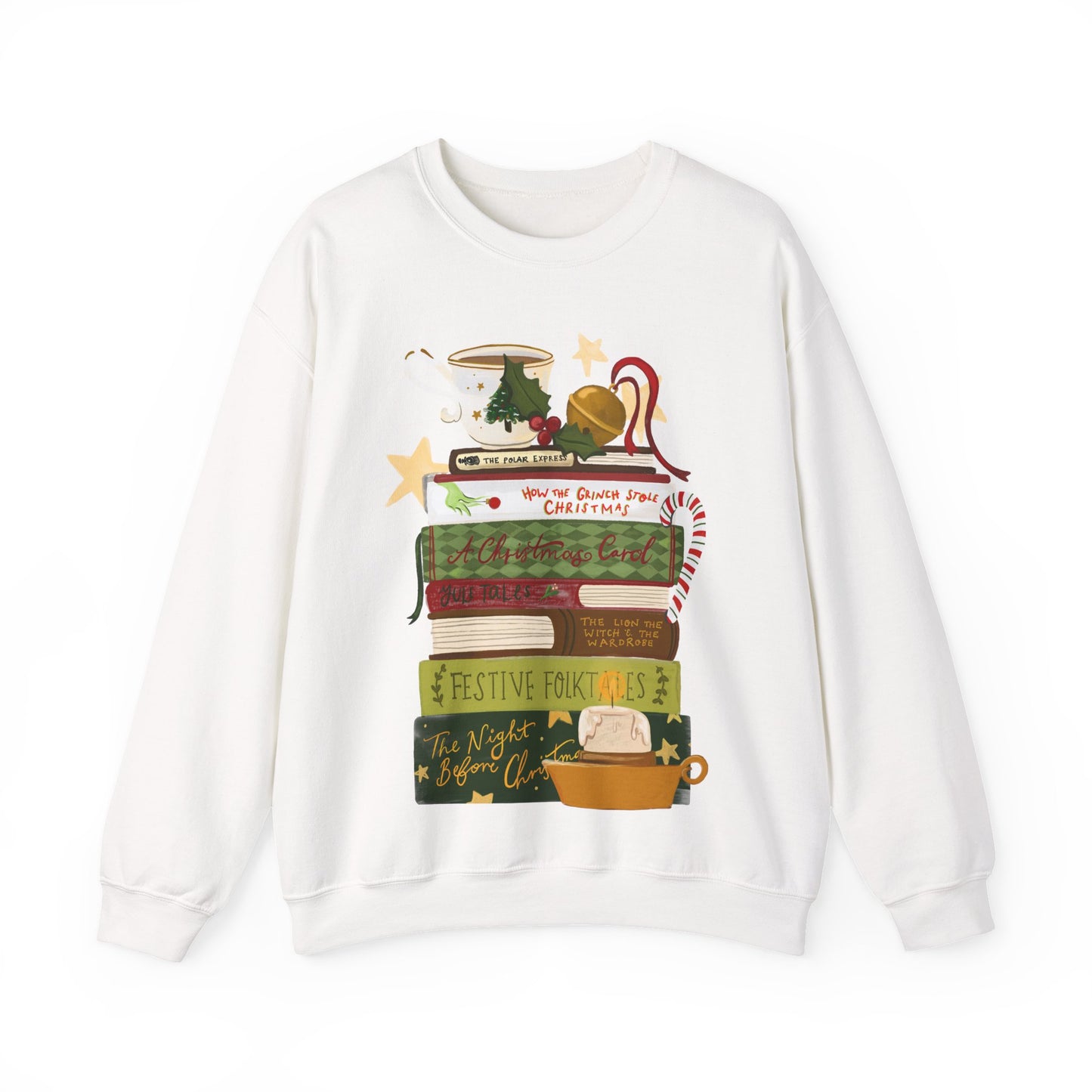 Festive Tales Bookstack Crewneck Sweatshirt