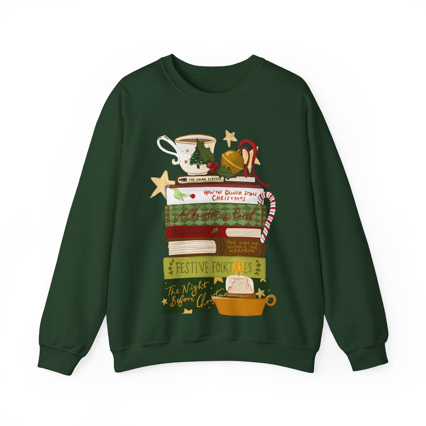 Festive Tales Bookstack Crewneck Sweatshirt