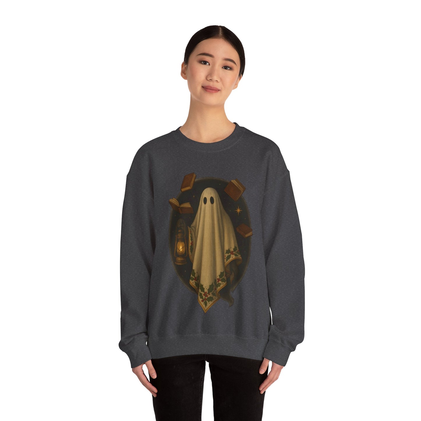 Ghosts of Christmas Books Crewneck Sweatshirt