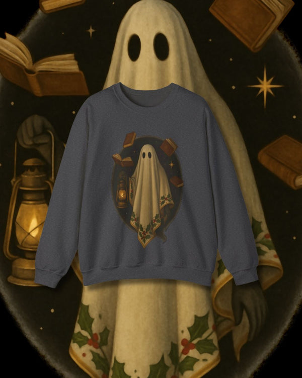 Ghosts of Christmas Books Crewneck Sweatshirt