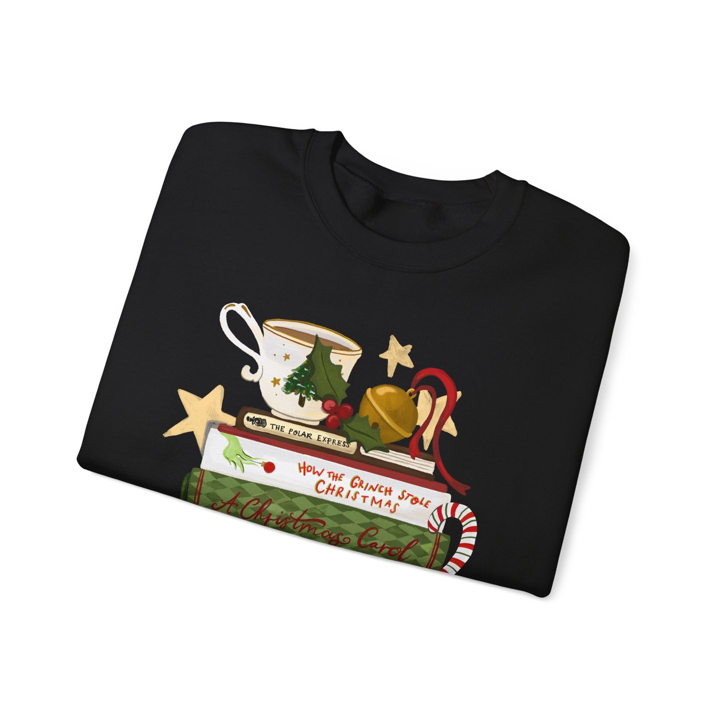 Festive Tales Bookstack Crewneck Sweatshirt