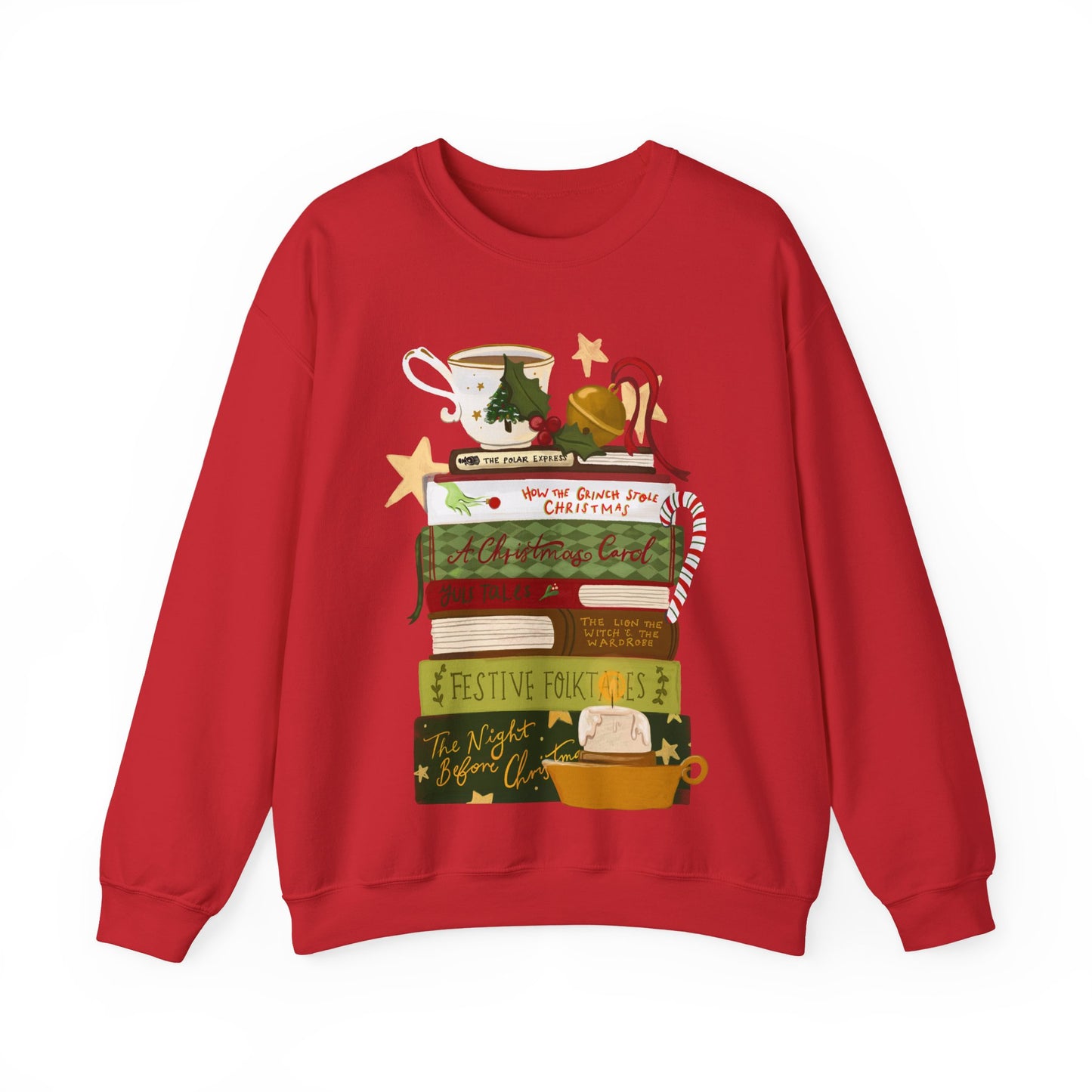 Festive Tales Bookstack Crewneck Sweatshirt