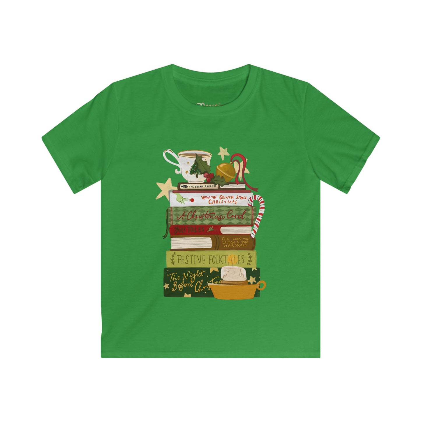 Kids Festive Book Stack Tee