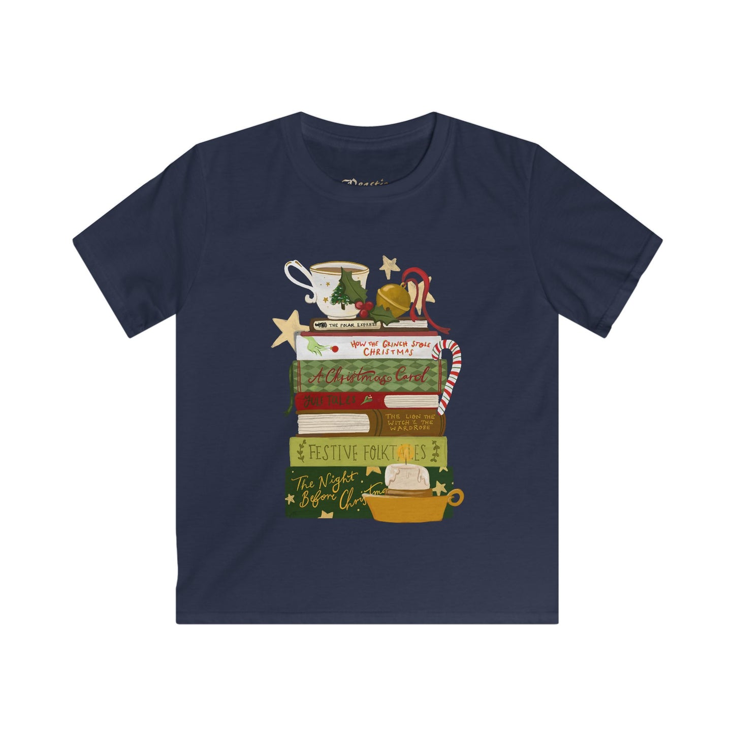 Kids Festive Book Stack Tee