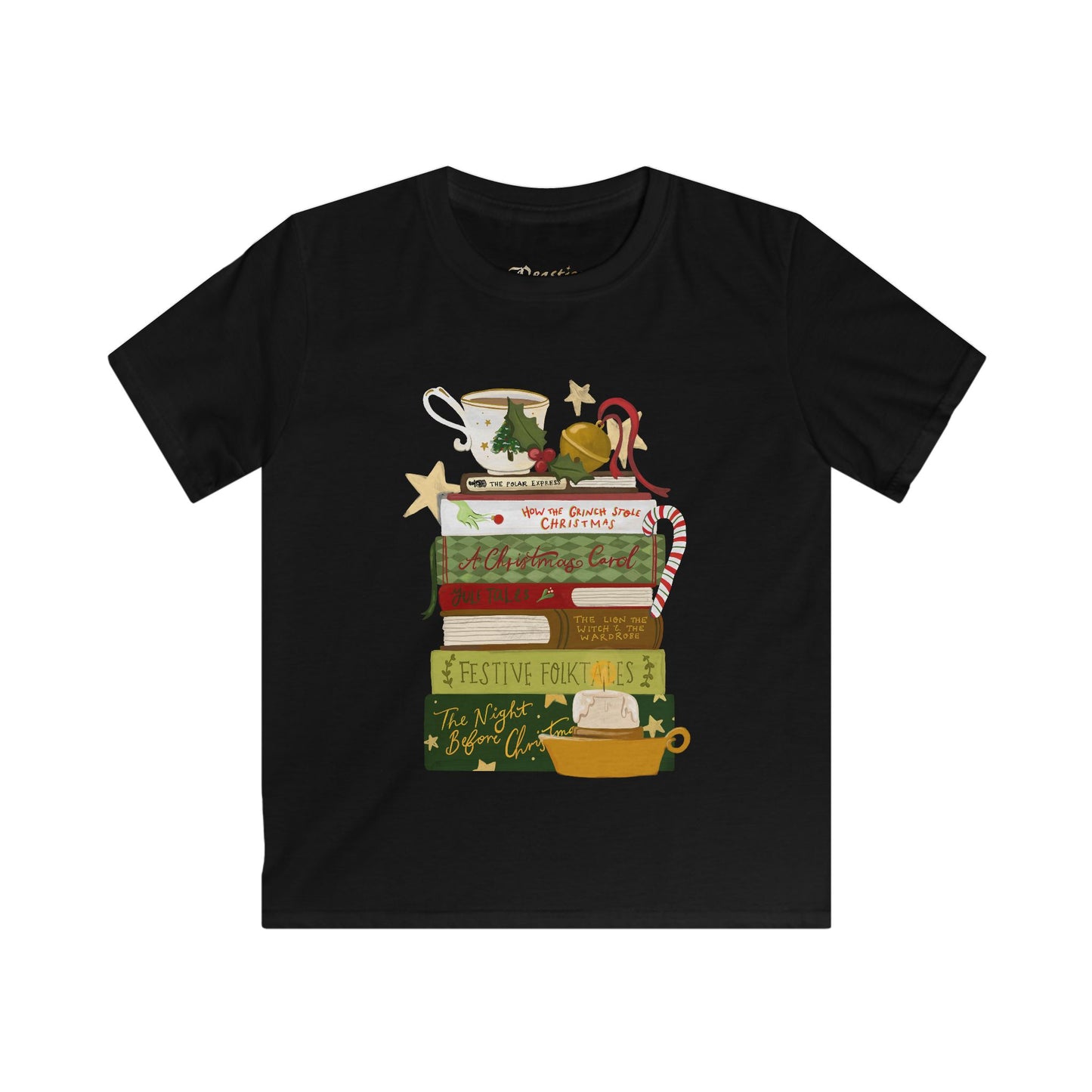 Kids Festive Book Stack Tee