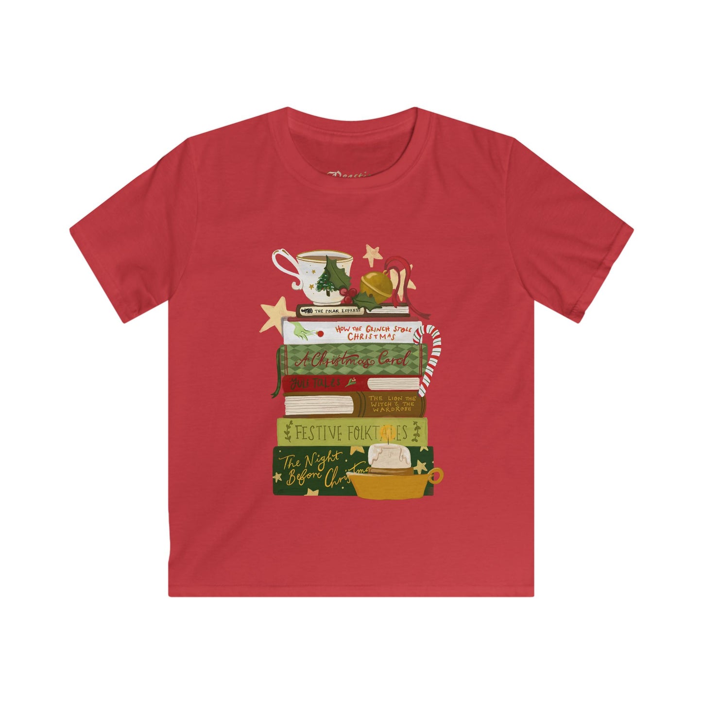 Kids Festive Book Stack Tee