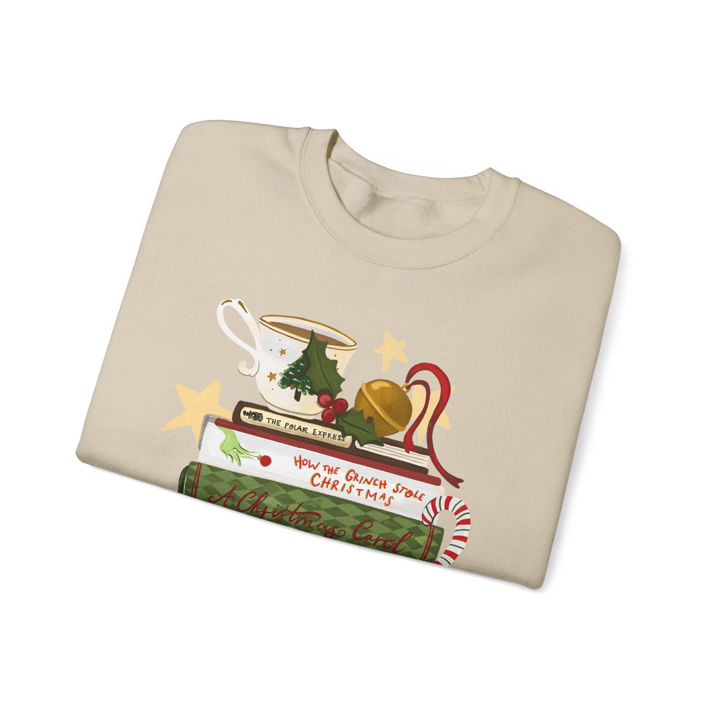 Festive Tales Bookstack Crewneck Sweatshirt