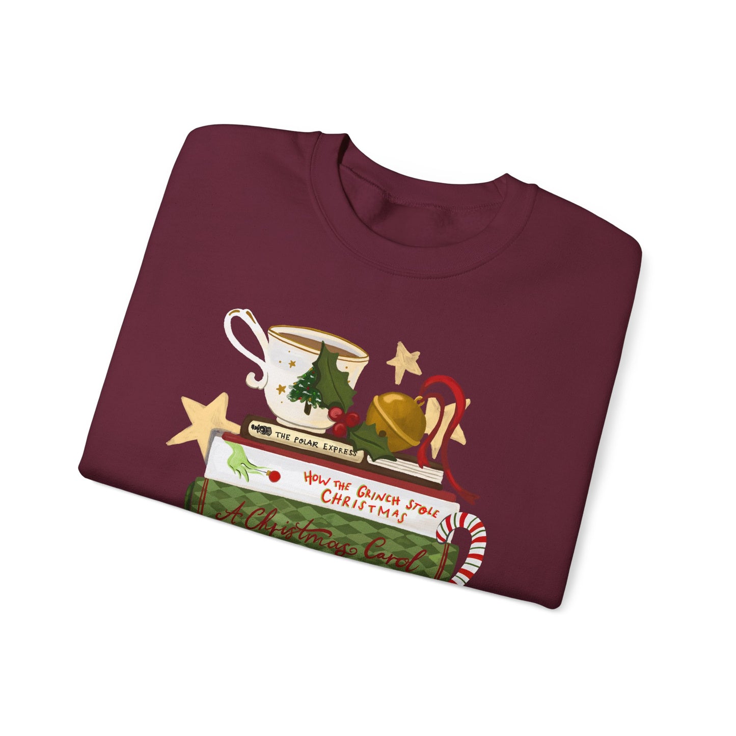 Festive Tales Bookstack Crewneck Sweatshirt