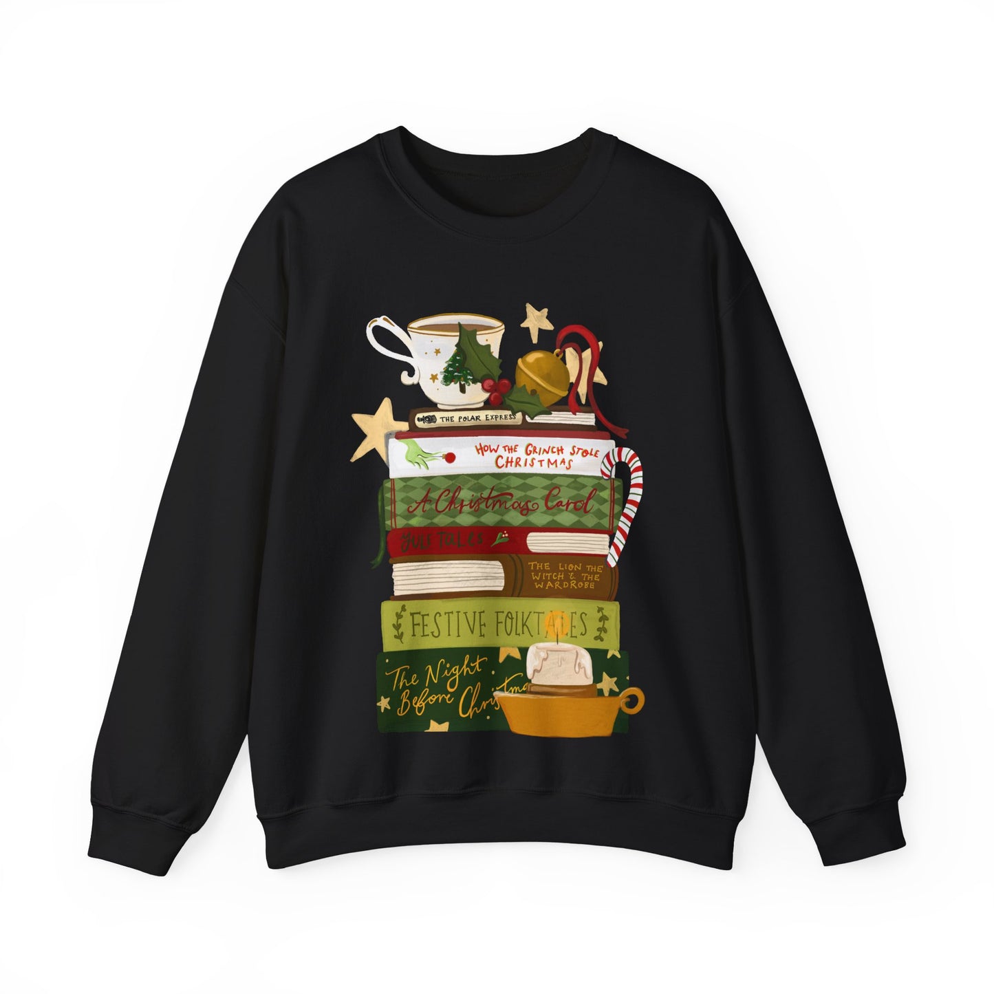 Festive Tales Bookstack Crewneck Sweatshirt