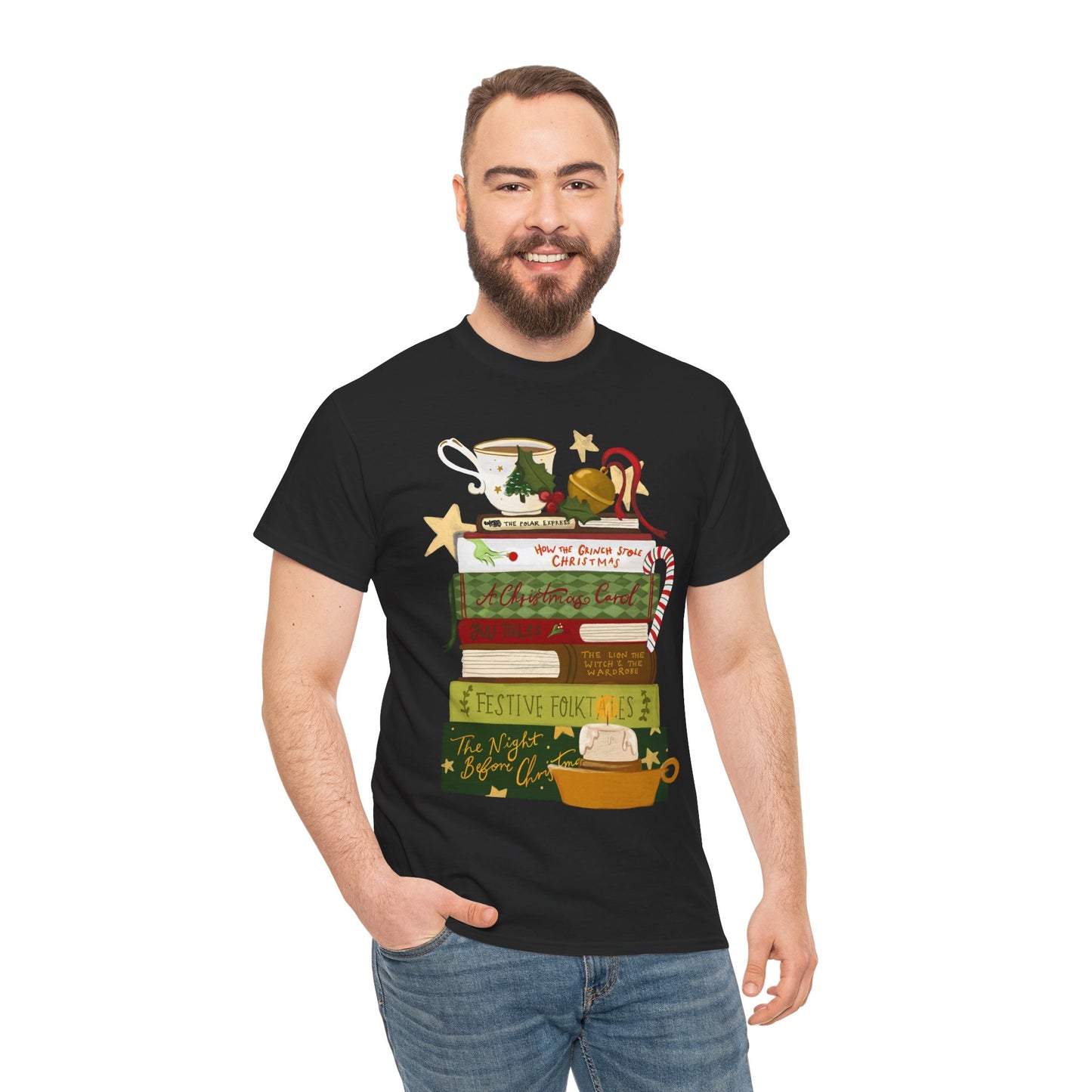 Festive Tales Book Stack T-Shirt