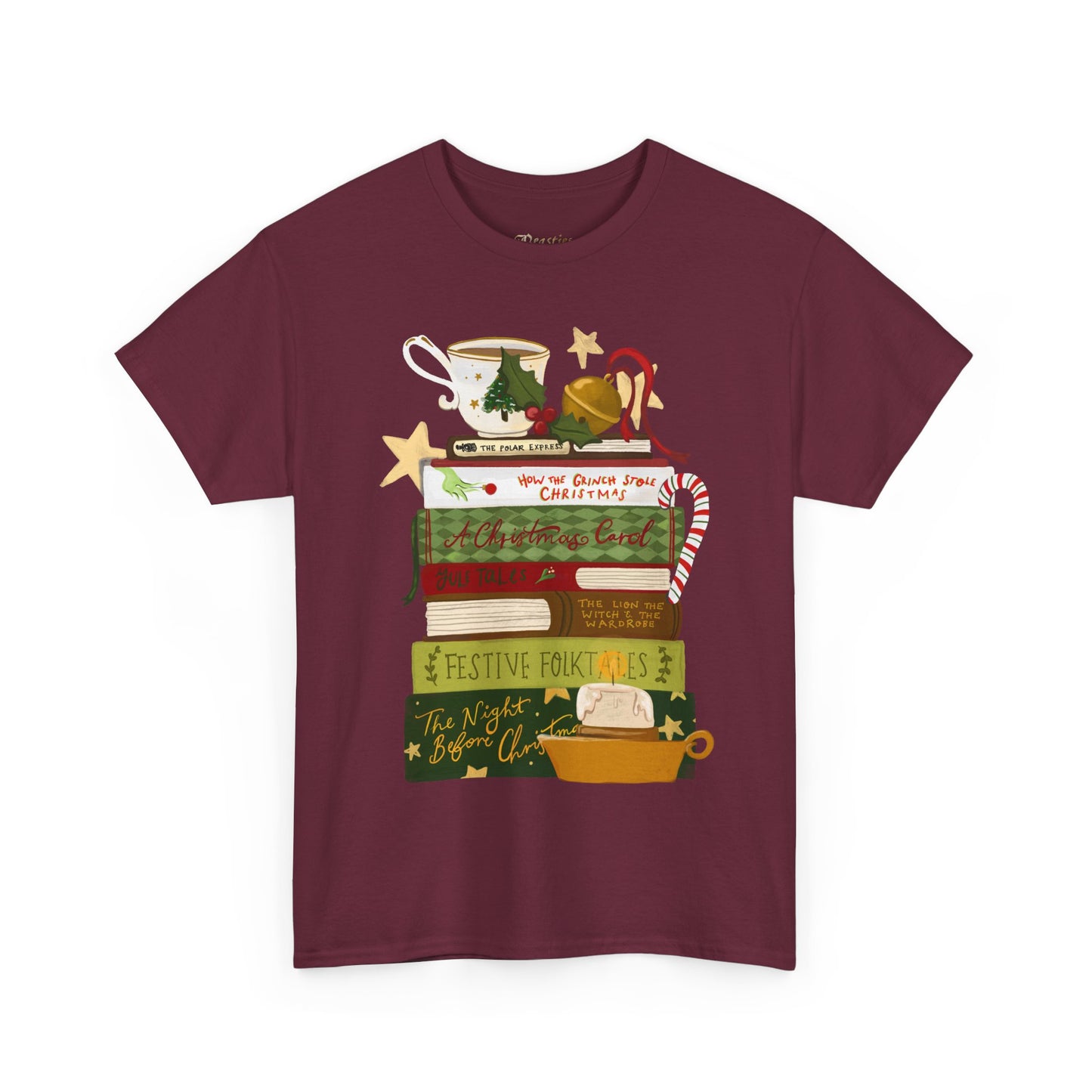 Festive Tales Book Stack T-Shirt