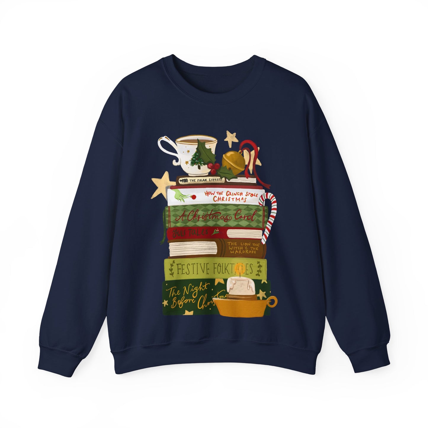 Festive Tales Bookstack Crewneck Sweatshirt