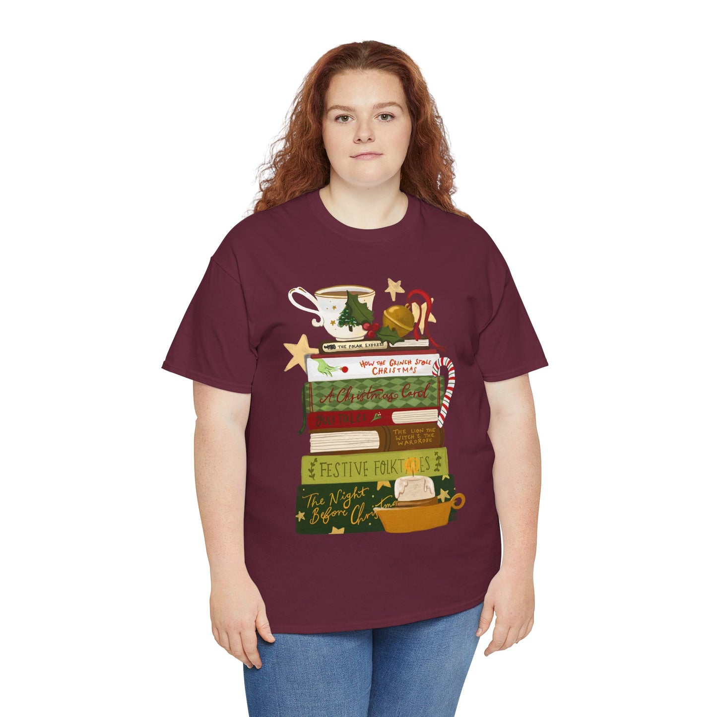 Festive Tales Book Stack T-Shirt